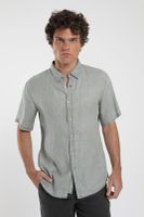 Camisa hombre manga corta verde Lino Froens