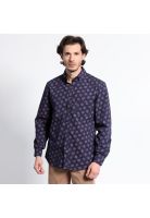 Camisa Manga Larga Estampada Microprint