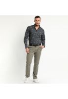 Camisa Trevira Estampada Azul Marino