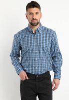 Camisa Fantasia Premium Manga Larga Boton Cuello Celeste