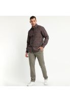 Camisa Trevira Estampada Café Oscuro