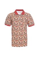 Polera Manga Corta Piqué Estampada Naranja oscuro