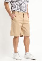 Bermuda Gabardina Frente Plano Beige