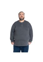 Polera Manga Larga Cuello Redondo Botones Hombre