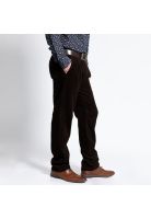 Pantalón Cotelé Con Pinzas Café Oscuro