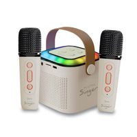 Mini Parlante Karaoke Infantil Con 2 Microfonos Inalambricos Mlab
