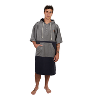 Poncho Terry Negro Gris / Poncho Surf Kano