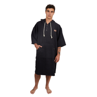 Poncho Reciclado Negro / Poncho Surf Kano