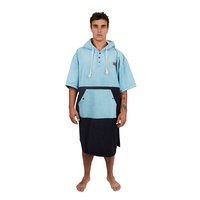 Poncho Terry Negro Azul / Poncho Surf Kano