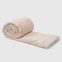 Manta Frazada Sherpa Polar Franela Crema King Relan