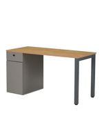 Escritorio Ergo-016 Relan con Cajón y Puerta 140 cm largo Color Café Claro y Gris