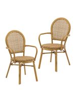 Set 2 Sillas Exterior Relan Balu Ratán Sintético Jardín y Terraza