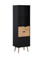 Estante Librero Top Living Gotemburgo Black Nórdico con Cajones