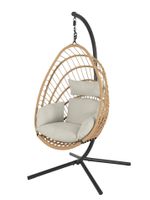 Silla Colgante Tulum de Mimbre para Terraza con Base