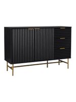 Aparador Buffet Negro Dorado Top Living Brooklyn Vajillero