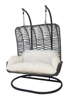 Silla Colgante Doble para Terraza con Base y Cojines