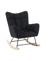 Sitial Mecedora Terciopelo Relan Vera Silla Individual Gris