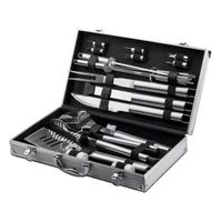 Set Parrillero Asado Barbacoa 18 Pcs En Maleta Kit