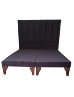 Base Europea Dividida + Respaldo a Piso Negro Felpa