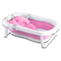 Bañera Plegable Para Bebe Con Cojin Antideslizante  y  termometro pink