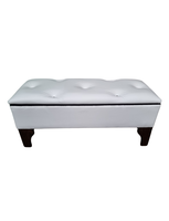 Banqueta  Baúl Botone Blanco Eco Cuero Rimar