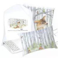 JUEGO DE CAMA FUNDA DE PLUMÓN + SABANA BAJERA +2 FUNDAS ALMOHADA ZORRITO 1 PLAZA