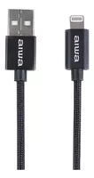 Cable Negro para iPhone Usb Lightning Aiwa 1.5m