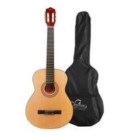 Guitarra Clasica con Alma y Funda Sevillana Natural 39 Pulgadas