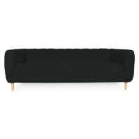 Sofá Lynette Chenille Tipo Lino Grafito 2 Cuerpos