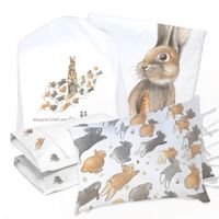 JUEGO DE CAMA FUNDA DE PLUMÓN + SABANA BAJERA + 4 FUNDAS ALMOHADA PEDRO RABBIT 2 PLAZAS