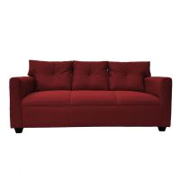 Sofá Mateo Chenille Rojo Pata Plastica 3C