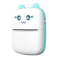 Mini Impresora Térmica Portátil Bluetooth Gatito + 1 Rollo Celeste