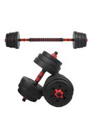 Set de Mancuernas y Barra 30 Kg 2 en 1 Negro