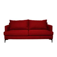 Sofá Aldara Chenille Tipo Lino Rojo 2C