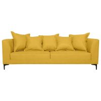 Sofá Cordelia Chenille Tipo Lino Ambarino 3 Cuerpos