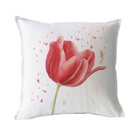 FUNDA COJÍN ALGODÓN TULIPÁN ROJO 45X45