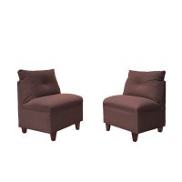 Par Butacas Mateo Chenille Cafe Pata Madera 1C