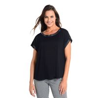 Polera Diseño Holgado Manga Corta Negra Caffarena