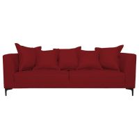 Sofá Cordelia Felpa Rojo 3 Cuerpos