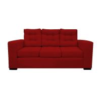 Sofá Antu Chenille Tipo Lino Rojo 3 Cuerpos