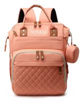 Mochila Pañalera Maternal 3 En 1  VOYAGE PINK