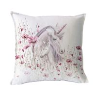 FUNDA COJÍN ALGODÓN UNICORNIO 45X45