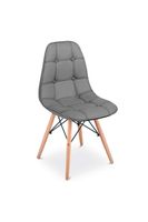 Silla Eames Acolchada PU - Gris