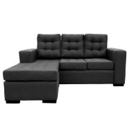 Seccional Antu Chenille Tipo Lino Grafito 3 Cuerpos