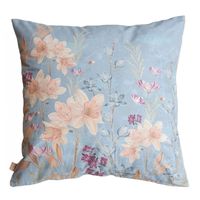 FUNDA COJÍN GAMUZA JARDÍN NARCISOS 45X45