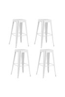 Pack 4 Pisos de Bar Metal Tolix Blanco