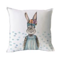 FUNDA COJÍN ALGODÓN CONEJA FLORA 45X45