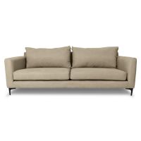 Sofá Alanna Felpa Beige 2 Cuerpos