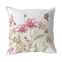 FUNDA COJÍN ALGODÓN JARDÍN PRIMAVERA ROSA 45X45
