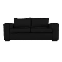 Sofá Gabro Chenille Tipo Lino Negro 3 Cuerpos